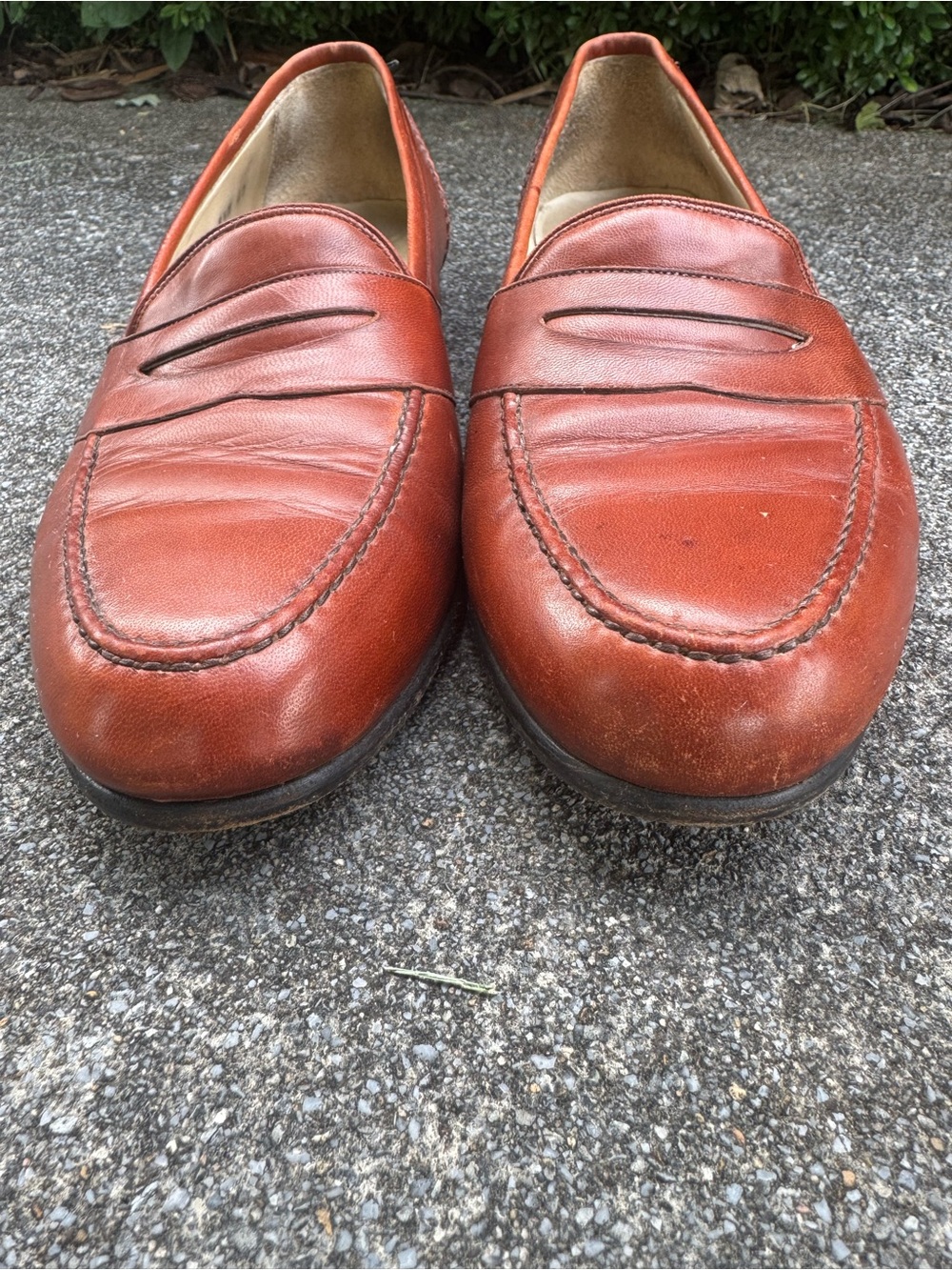 Bragano by Cole Haan Cognac Tan Italian Leather Penny Loafers 9.5M Style 2659 - Picture 2 of 16